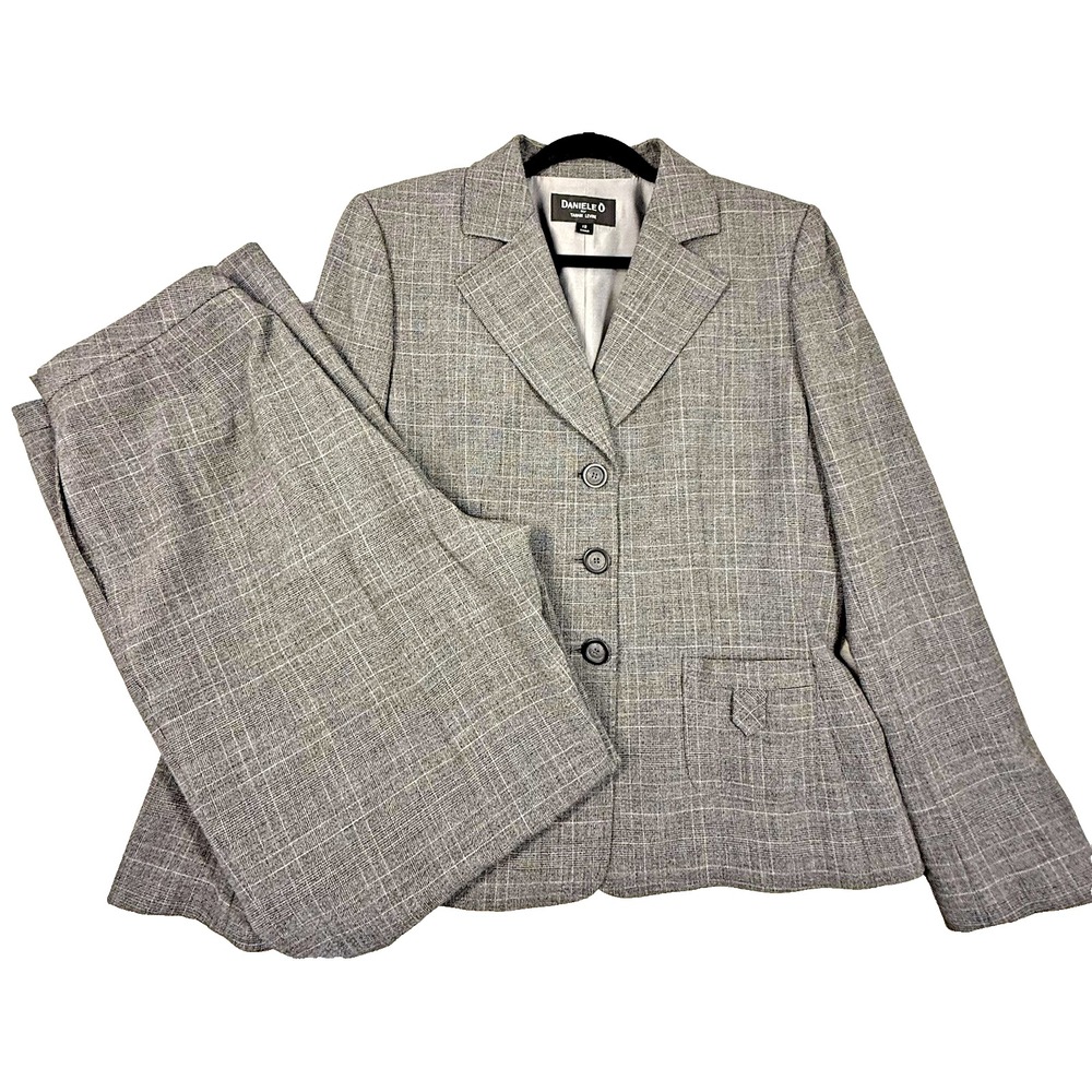 Daniele O By Tamari Levine Women's 2 Pc Executive Pant Suit 12 Slimming Taylored